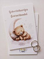 Geboortekaartjes bewaarbundel beer met maan