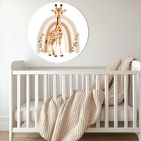 Muurcirkel giraf met regenboog