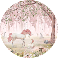 muursticker Unicorn forest 100 cm