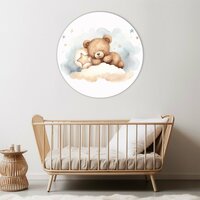 Muurcirkel Beertje op wolken