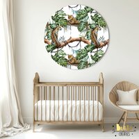 muurcirkel luipaard in de jungle wit