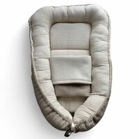 Babynestje wafel met teddystof lichtbeige