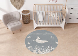 Vinylkleed Secret Sea life mono chrome bleu