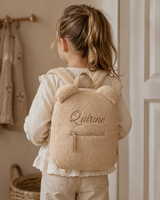 Rugtasje teddy met oortjes beige