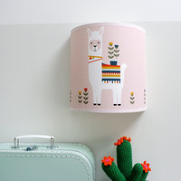 wandlamp lama roze