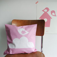 Kussen Vogels en Wolken