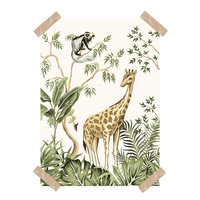 poster jungle monkey giraf