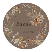 geboorte muurcirkel flowers cacao 