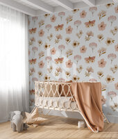 behang bloemen & vlinders