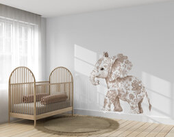 Muursticker Floral olifantje