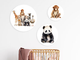 Muurcirkel set 1 Safari dieren