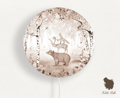 Wandlamp rond Bear King brown