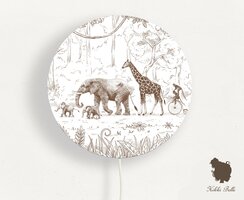 wandlamp rond animal parade brown