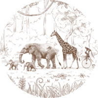 muurcirkel animal parade bruin