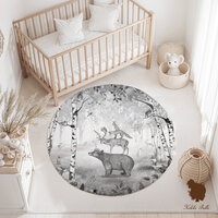 vloerkleed bear king black & white