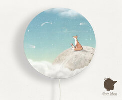 wandlamp rond fox on the moon green