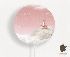 wandlamp rond fox on the moon pink