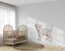 muursticker floral baby tijger