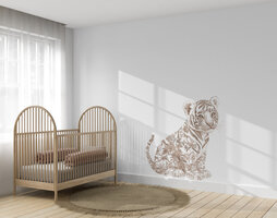 muursticker floral tijgertje