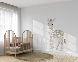 muursticker floral baby zebra