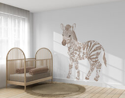 muursticker zebra floral