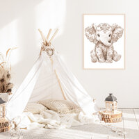 poster floral olifantje