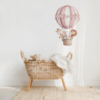 muursticker luchtballon jungle dieren roze