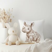 kussen floral neushoorn