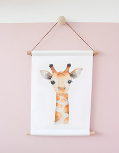 Textiel poster Aquarel giraf