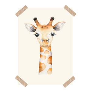 Poster aquarel giraf