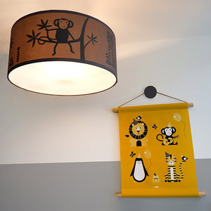 plafondlamp silhouet jungle effen