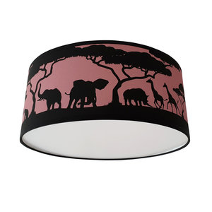 plafondlamp safari silhouet custommade oud roze