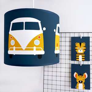 Lamp Safari busje Kinderkamer | donker blauw