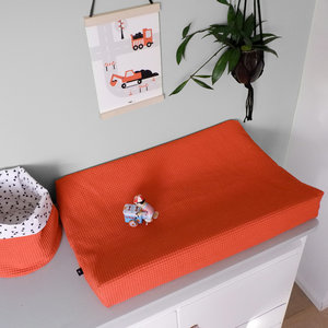 Aankleedkussenhoes Babykamer Wafelstof Basic | terracotta rood