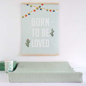 Aankleedkussenhoes Babykamer Wafelstof Basic | old green