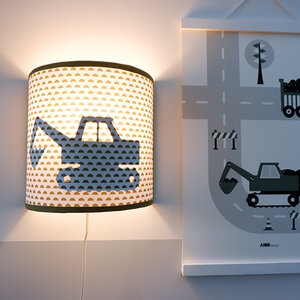 wandlamp silhouet graafmachine halve maantje