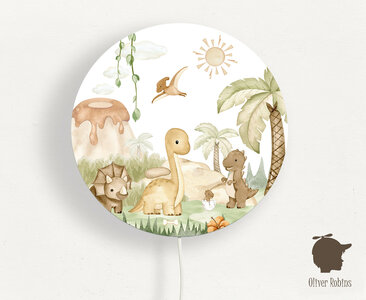 wandlamp rond dino baby