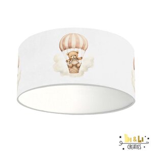plafondlamp beertje met parachute roze