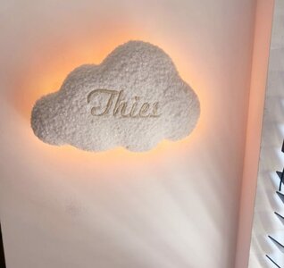 Teddy wolk lamp met/zonder naam 