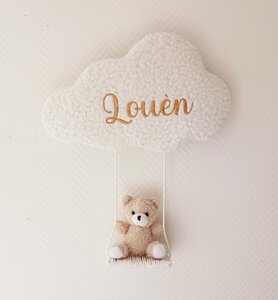 Teddy wolk lampje met beertje op schommel