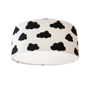 Plafond lamp Wolken zwart op wit