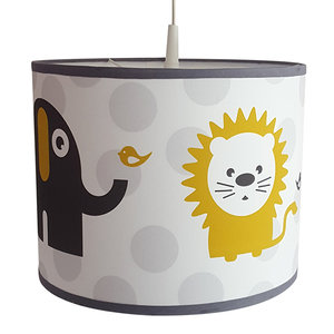 lamp leeuw & olifant oker/stip