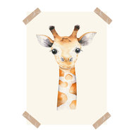 Poster aquarel giraf