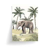 Poster Jungle getekend - Olifant