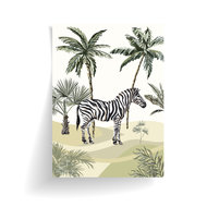Poster Jungle getekend - Zebra