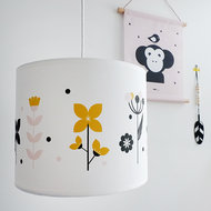 Lamp Bloem Kinderkamer | zwart met oker