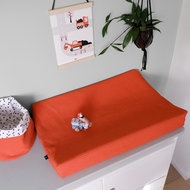 Aankleedkussenhoes Babykamer Wafelstof Basic | terracotta rood