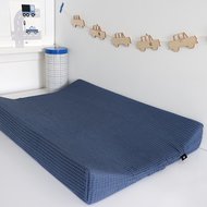 Aankleedkussenhoes Babykamer Wafelstof Basic | donker oud blauw