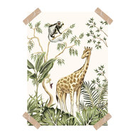 poster jungle monkey giraf