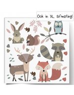 muurstickerset bosdieren herstkleuren